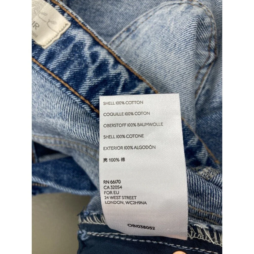 We the Free Jeans Women Size 24 Straight Leg Distressed‎ High Waist Regular Wash